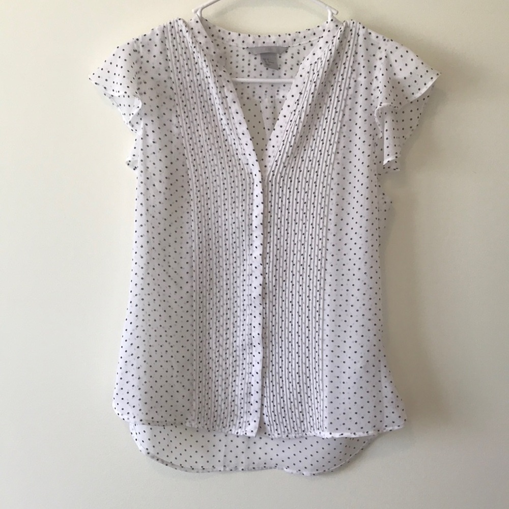 WHITE AND BLACK POLKA DOT BLOUSE